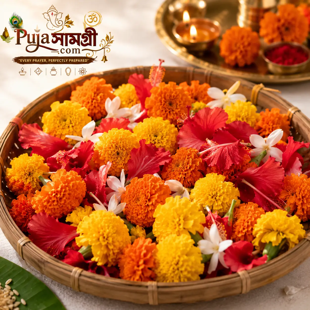 Fresh Mixed Puja Flowers | Premium Puja Flowers Online | PujaSamagrii